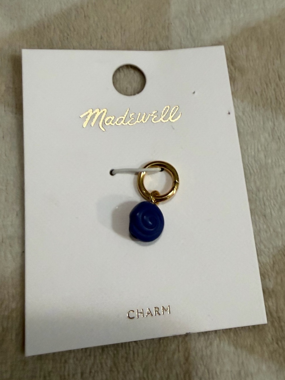Madewell semiprecious blue flower charm